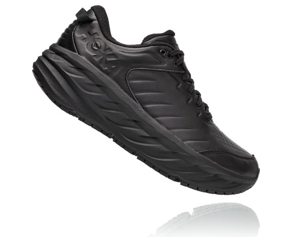 Hoka One One Bondi Sr Mens UK - Black Road Running Shoes - BGUKI4617